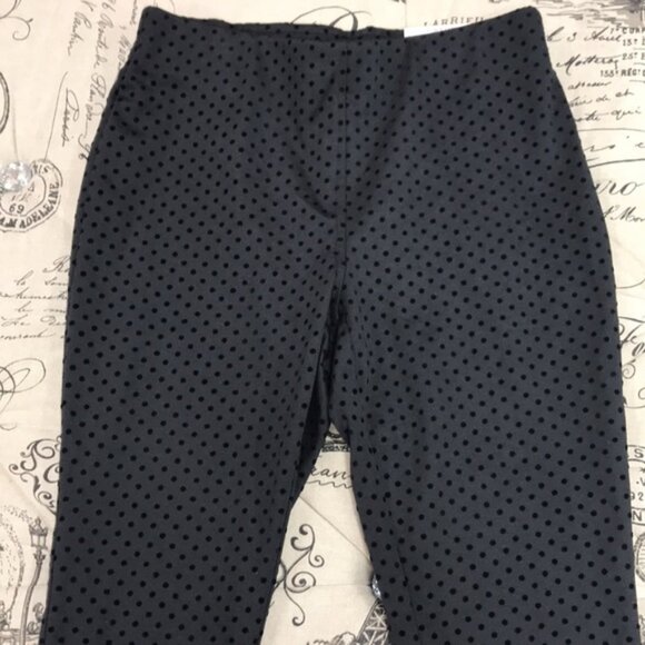 Maison Jules Flocked Dotted Skinny Pants - Picture 3 of 7